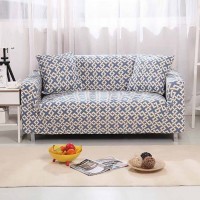 Чехол на трехместный диван принт HomyTex Абстракция голубая