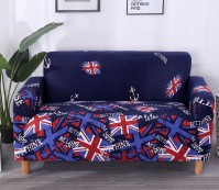 Чехол на трехместный диван принт HomyTex Британия синяя