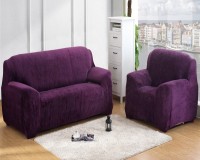 Чехол на двухместный диван замша HomyTex Фиолетовый
