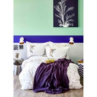 Набор Karaca Home Fertile lila 2020-1 лиловый с пледом евро