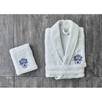 Набор халат с полотенцем Karaca Home Brian Daily 2020-1 mavi
