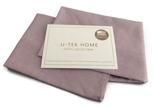 Простынь Utek Hotel Collection Cotton Lilac на резинке по периметру 120x200 см