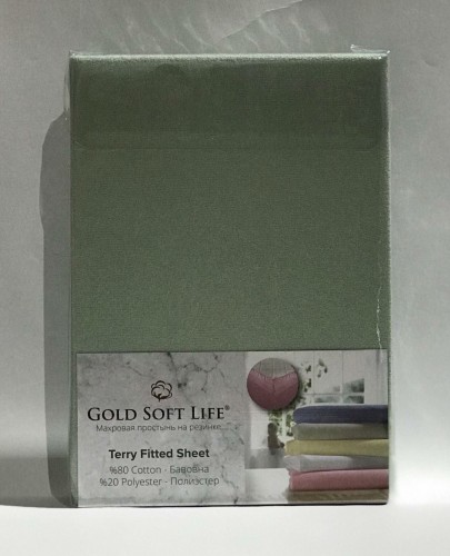 Простынь махровая на резинке Gold Soft Life Terry Fitted Sheet 160х200 см ментоловая