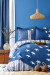 Набор постельное белье с покрывалом Karaca Home Albatros lacivert 2020-1 синий евро