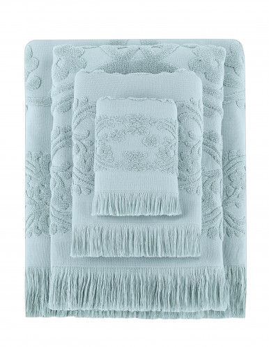 Полотенце махровое с бахромой Arya Isabel soft мятное 30х50 см