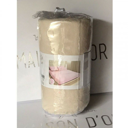 Простынь махровая на резинке с наволочками Maison Dor beige 180х200 см