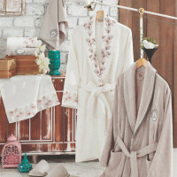 Банный набор из халатов и полотенец Dantela Vita Hale-Krem из 8-ми предметов