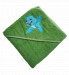 Полотенце детское для купания с капюшоном махра 90*90 380г/м2 (TM Zeron), зеленое