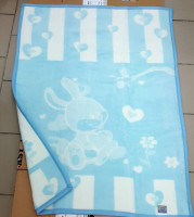 Плед-одеяло Zeron детское акрил  бело - голубое 90х120 см