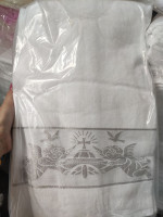 Крыжма для крещения Ekin Yaren, велюр+махра, серебро, размер 70x140 см