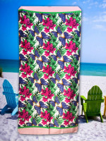 Пляжное полотенце Махра/велюр 75х150см. Бабочки с цветочками