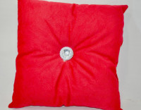 Подушка Art of Sultana декоративная велюр с камнем красная 40х40 cм