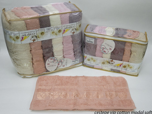 Набор махровых полотенец Cestepe VIP Cotton modal soft из 6 штук 50х90 см
