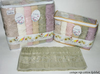 Набор махровых полотенец Cestepe VIP Cotton Kelebek из 6 штук 50х90 см