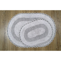 Набор ковриков Irya Vermont a.gri светло серый 40x60 см + 60x90 см