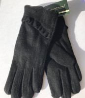 Перчатки женские кашемировые с рюшем Batulu 7,5 черные