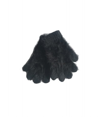 Перчатки ангоровые Doukea 2 размер 3-4 года черные