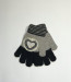 Перчатки шерстяные зимние сердечко Xinmaidian 6 размер 11-12 лет черно-серые