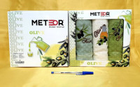 Набор вафельных кухонных полотенец Meteor Olive из 3 шт. 45x65 см