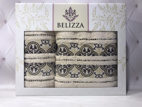 Набор махровых полотенец Belizza из 2 штук 50x90 см+70x140 см, модель 40