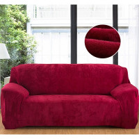 Чехол на двухместный диван HomyTex замша - микрофибра бордовый