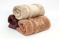 Набор махровых полотенец Cestepe из 3 штук 50х90 см, бежево-коричневые